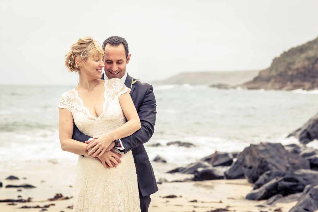 Cornwall Wedding Photographer at a beach wedding in St Just