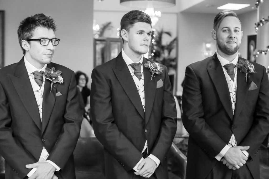 The groom at a wedding by a Cornwall wedding photographer