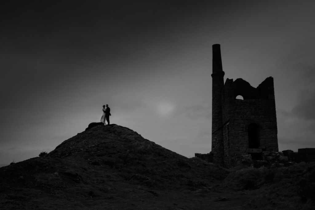 Cornwall Wedding photography, Tin Mine, Poldark, Creative wedding.