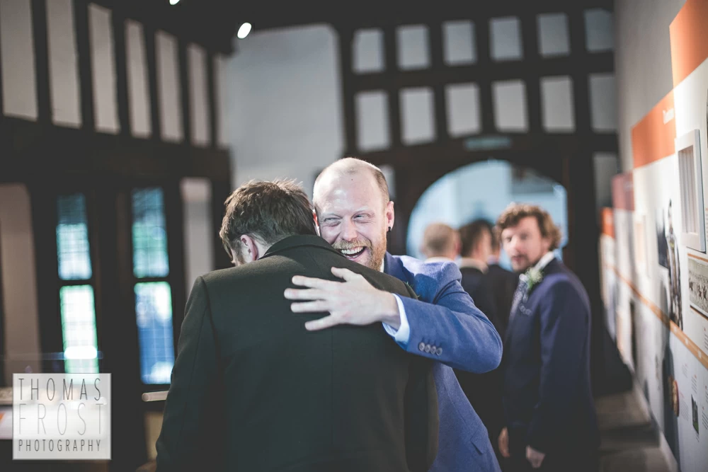 Prittlewell Priory Wedding, Southend-on-sea, groom and guests 