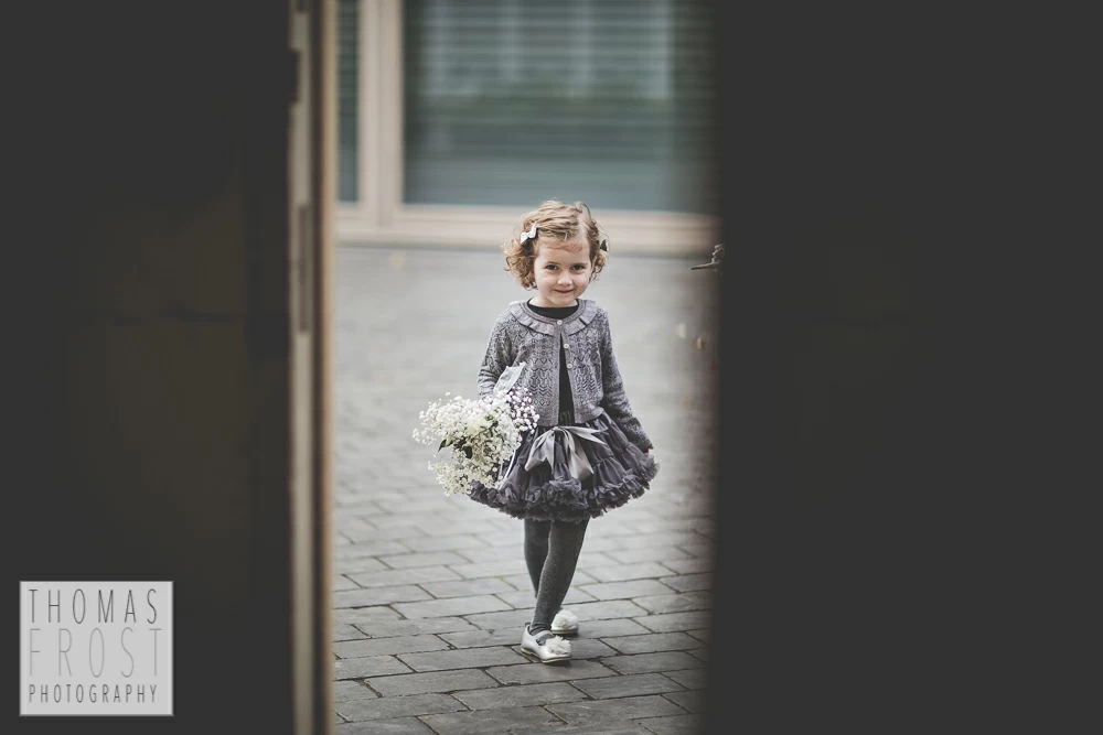 Flower girl at Prittlewell Priory Wedding, Southend-on-sea.