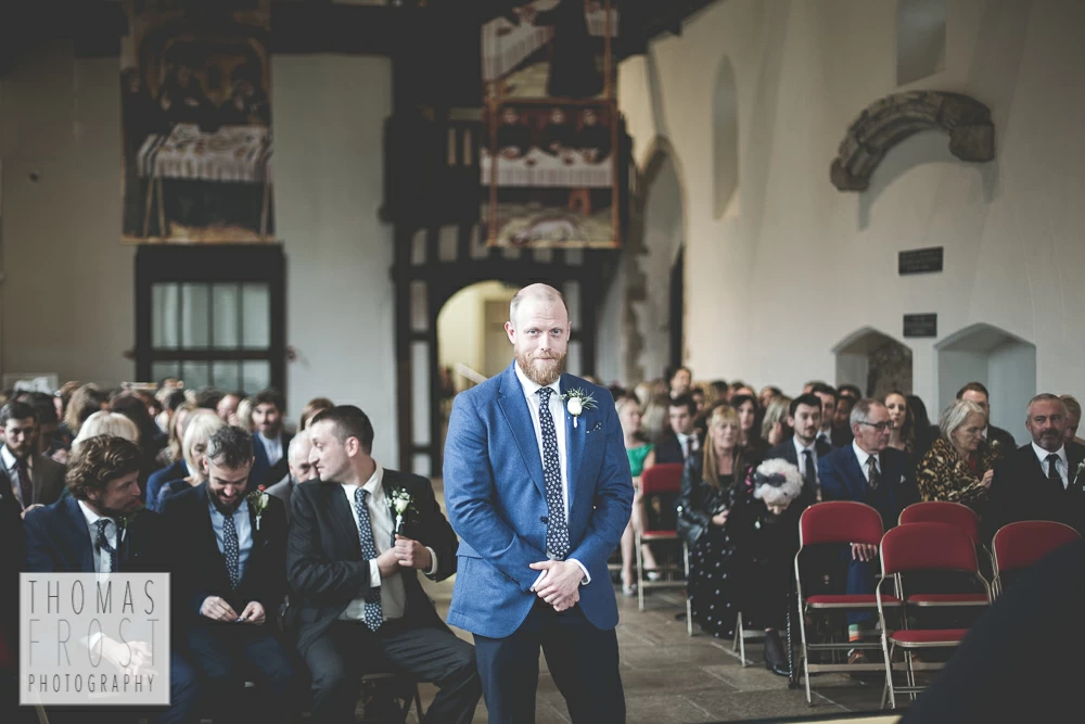 Groom at Prittlewell Priory Wedding, Southend-on-sea.
