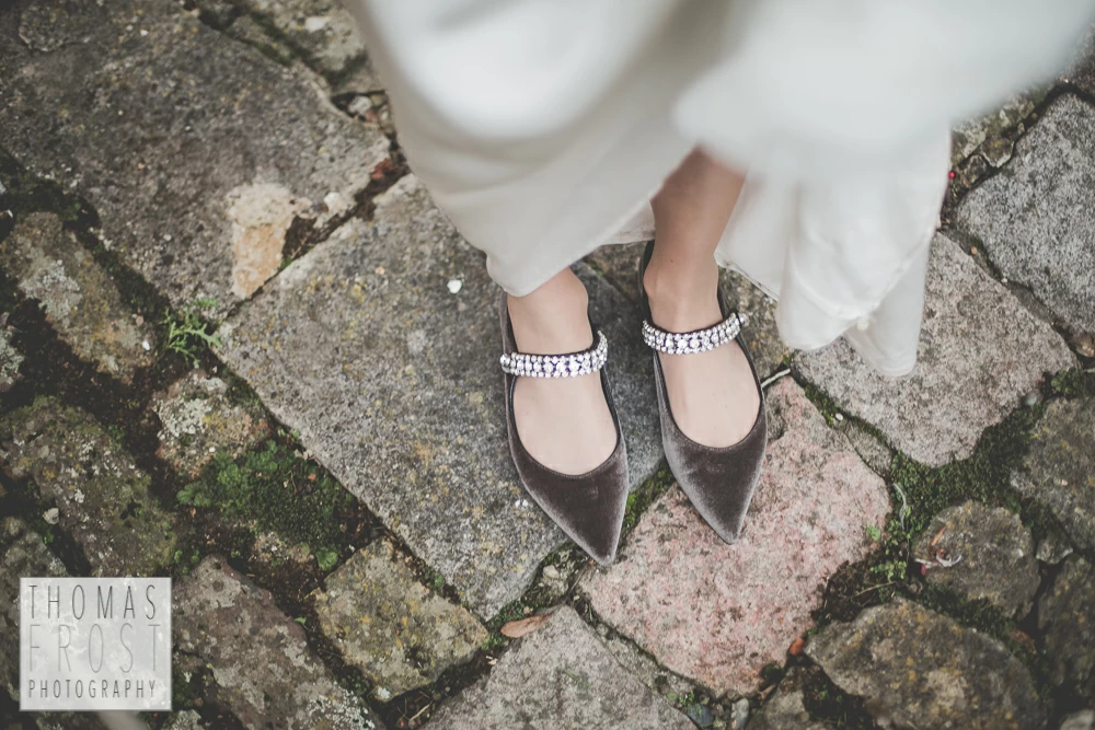 wedding shoes at Prittlewell Priory Wedding, Southend-on-sea.