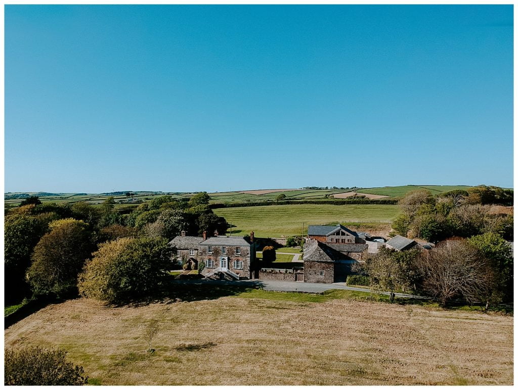 Launcells Barton Wedding photography drone