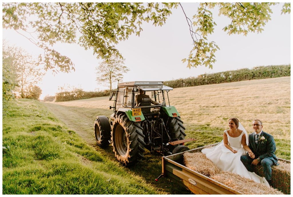 Launcells Barton Wedding photography tractor