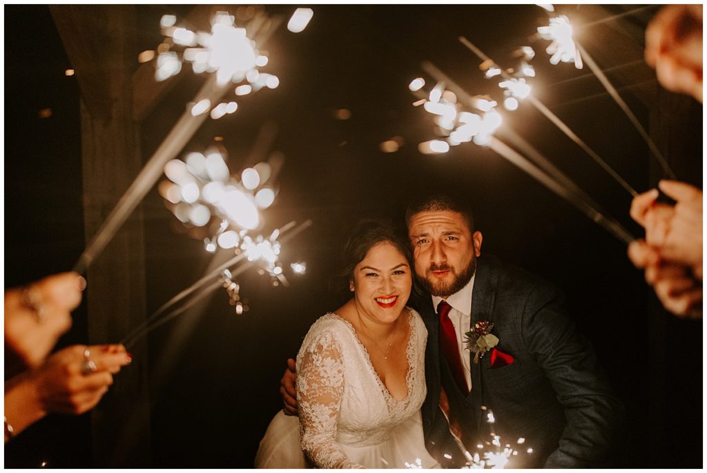Trevenna Barn wedding Photography sparklers