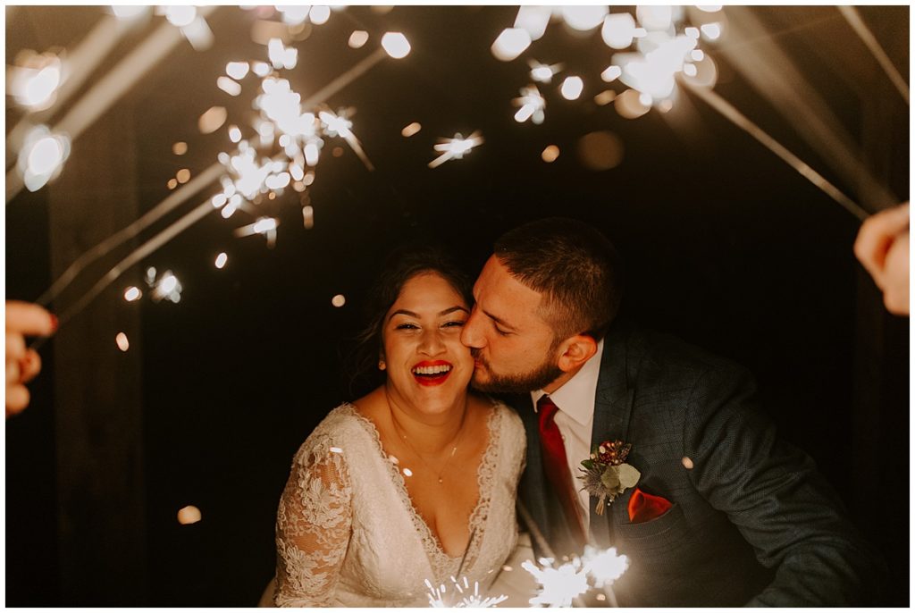 Trevenna Barn wedding Photography sparklers