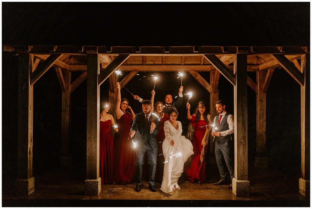 Trevenna Barn Photography sparklers wedding
