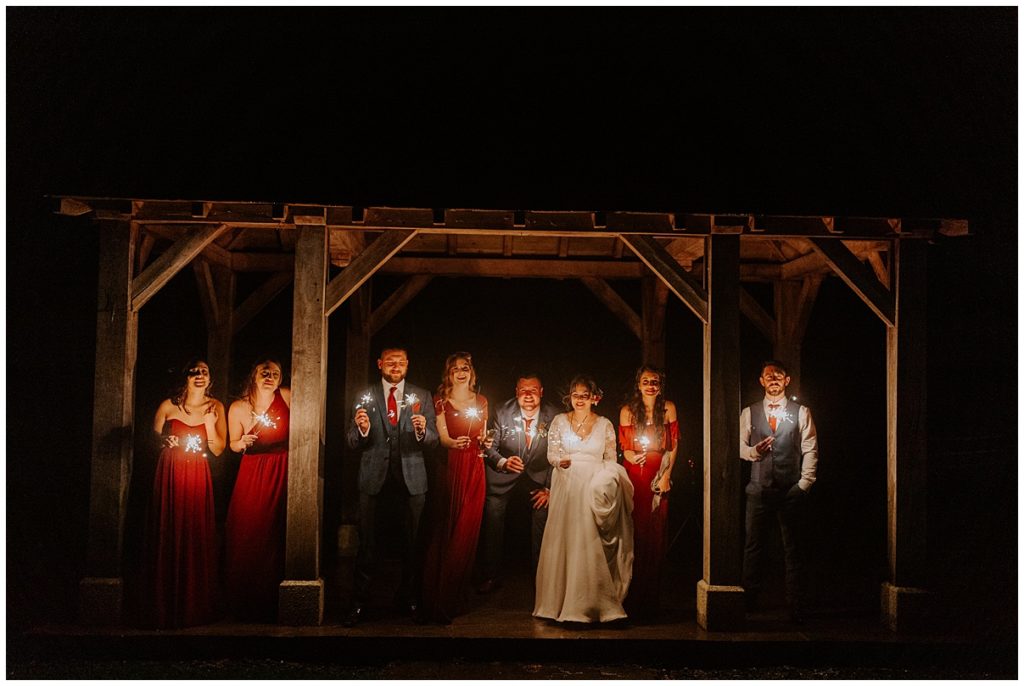 wedding Trevenna Barn Photography sparklers