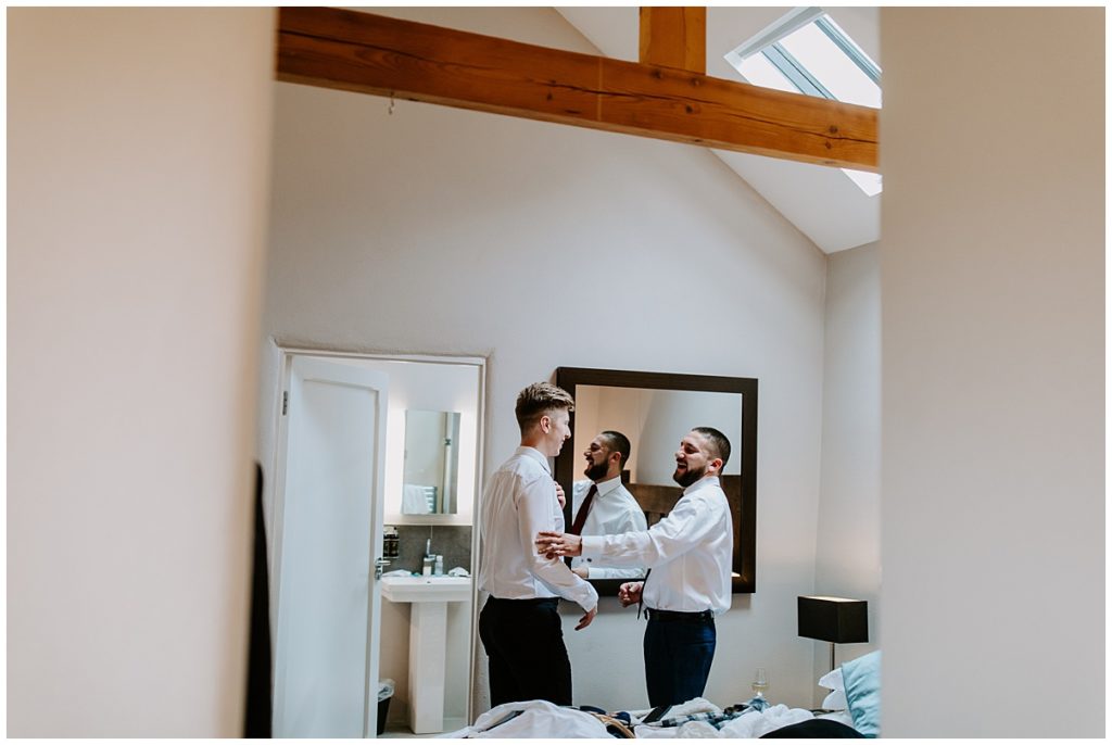 Trevenna Barn Photography groom prep