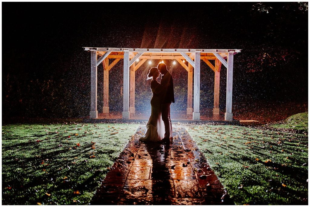 Trevenna Barn Wedding Photography night photos in rain