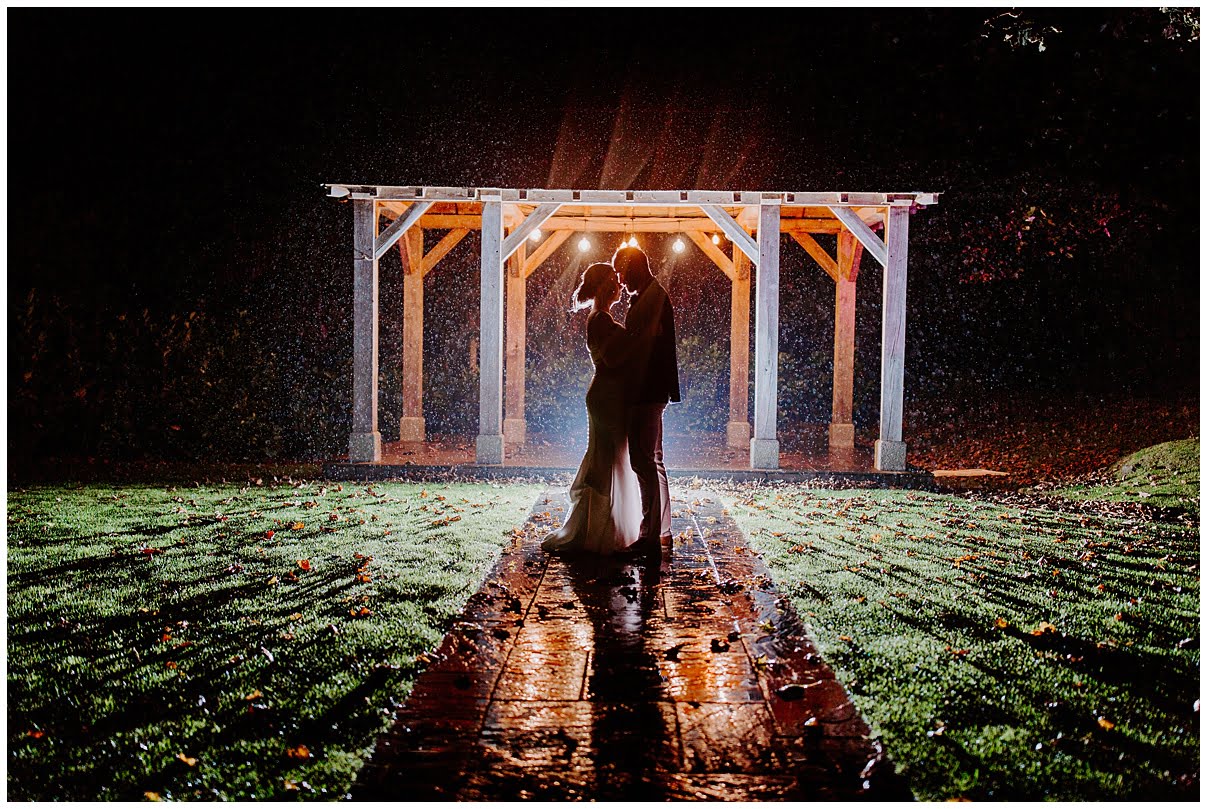 Trevenna Barn Wedding Photography night photos in rain