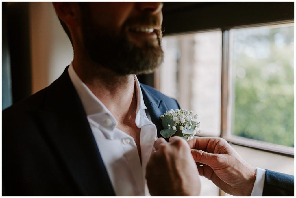 Trevenna Barn Wedding Photography button hole
