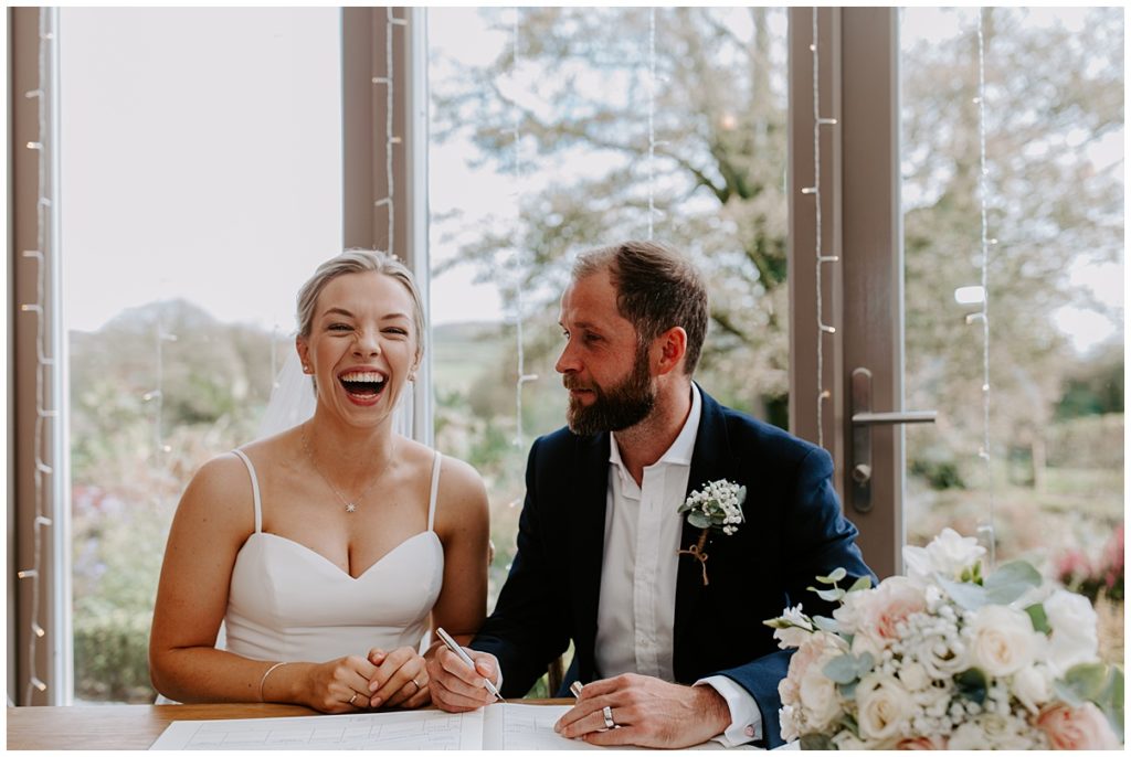 Trevenna Barn Wedding Photography ceremony room