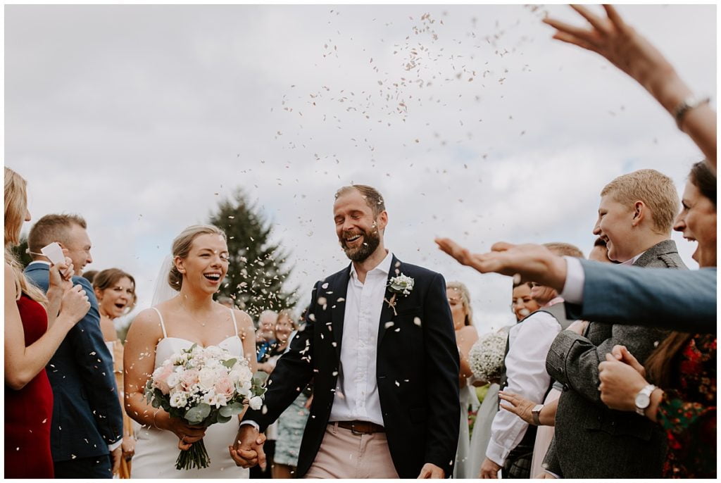 Trevenna Barn Wedding Photography confetti