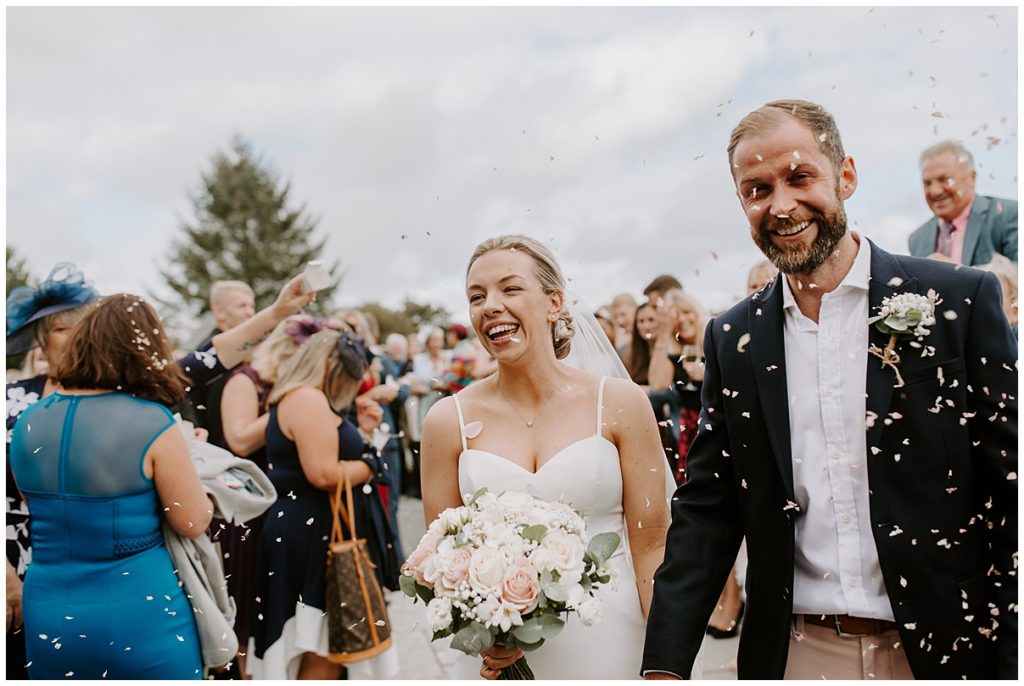 Trevenna Barn Wedding Photography confetti