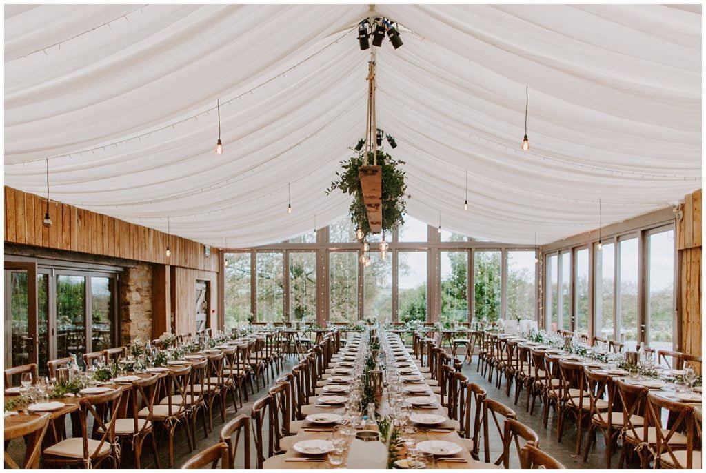 Trevenna Barn Wedding Photography dinner