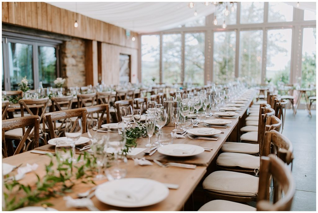 Trevenna Barn Wedding Photography dinner