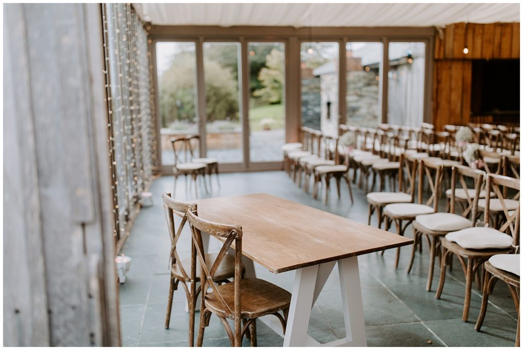 Trevenna Barn Wedding Photography ceremony room