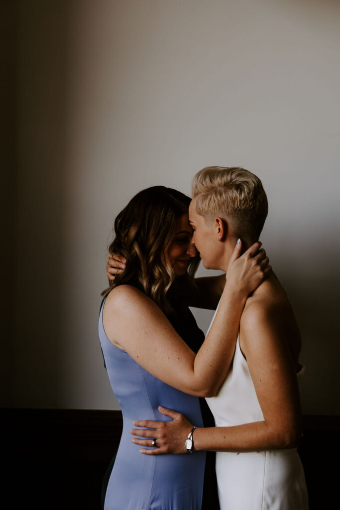 romantic image of couple at Cornwall wedding
