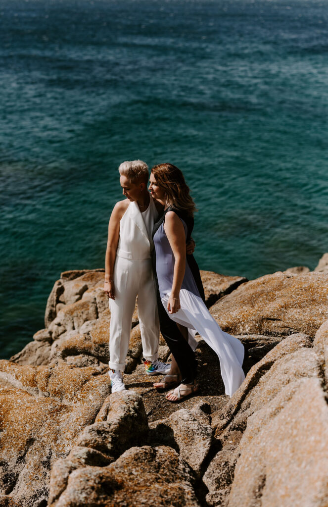 same sex wedding on Cornwall beach