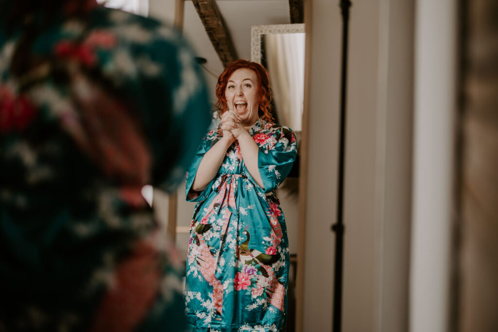 bride loves her hair and make up