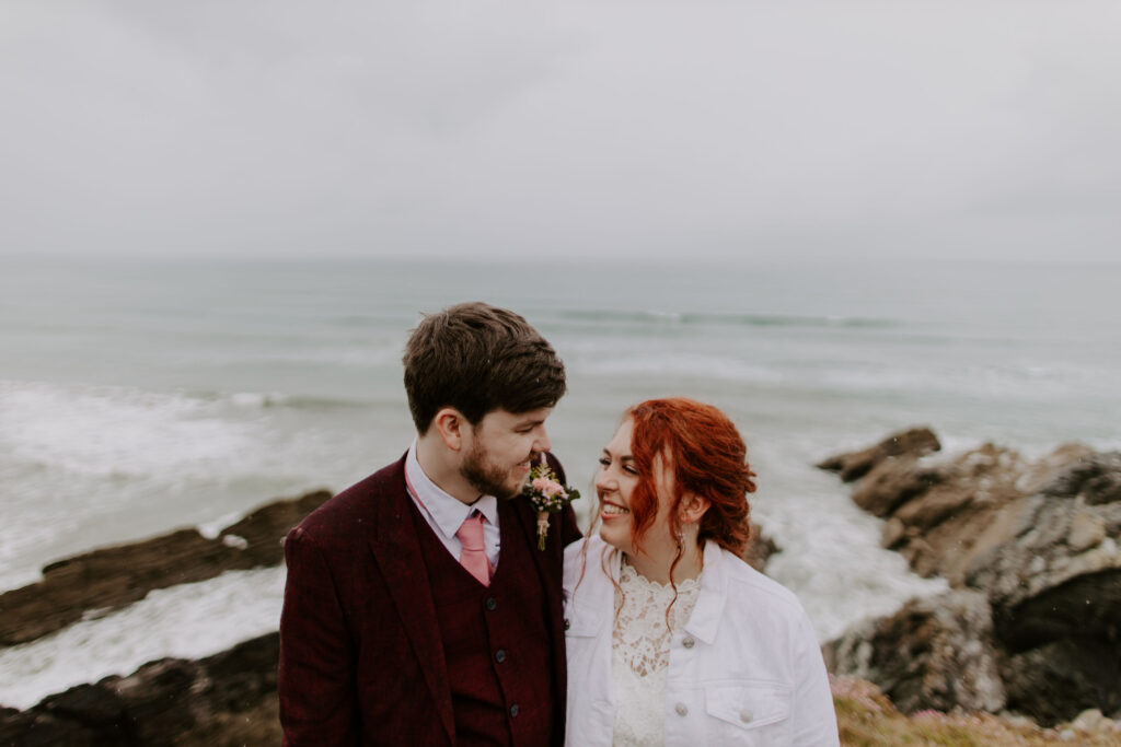 cliff top image for wedding day couple