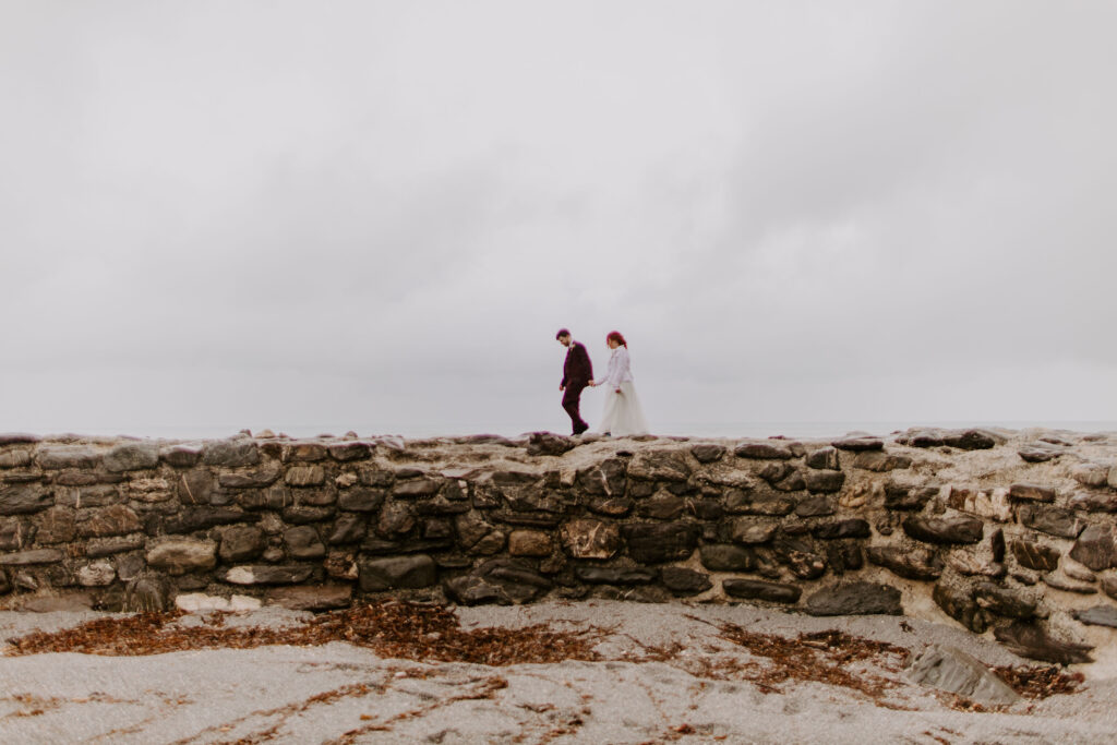 eloping on a rainy day in Cornwall