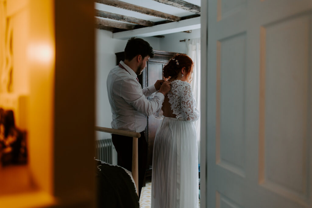 Anticipation before wedding ceremony in Cornwall