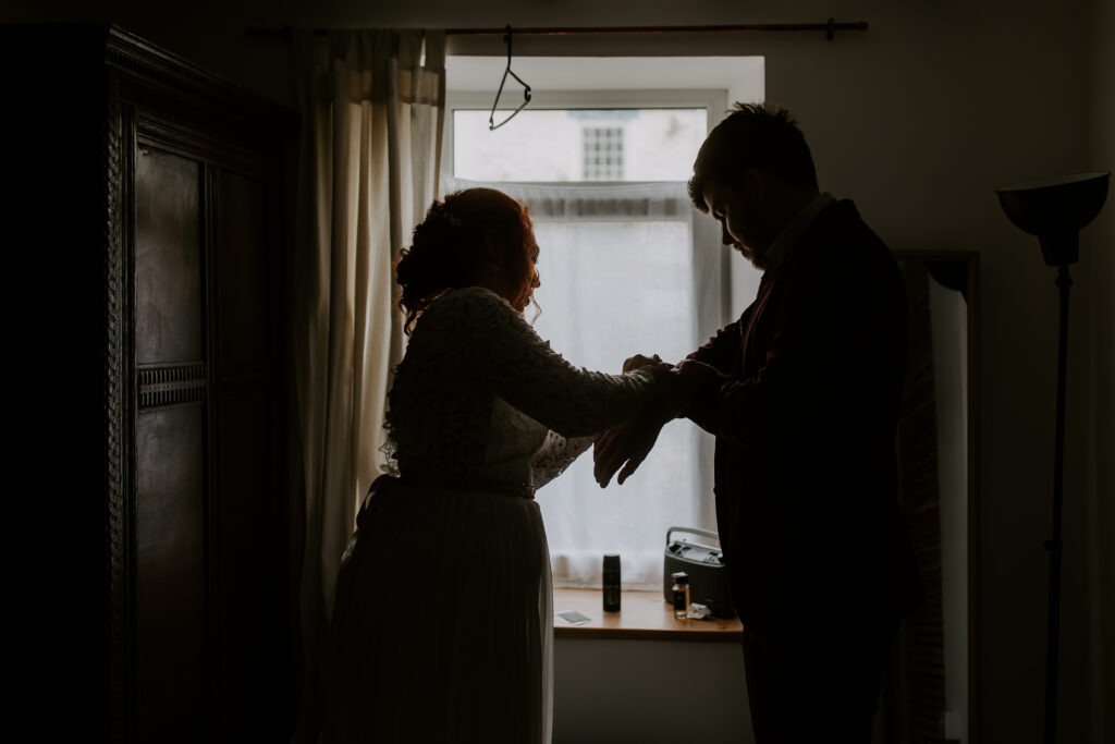 get ready together for elopement weddings in Cornwall