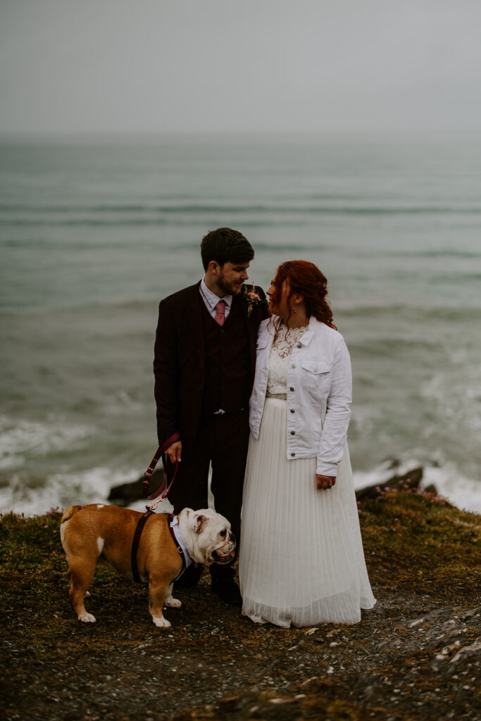 just the 3 of us at Cornwall wedding