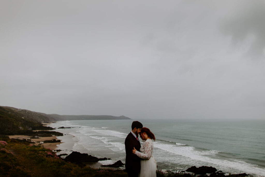 Cornwall elopement wedding images