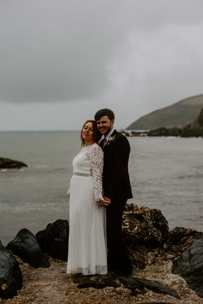 romantic image on beach in Cornwall