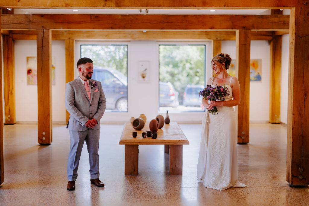 intimate wedding ceremony at Tremenheere Gardens in Cornwall