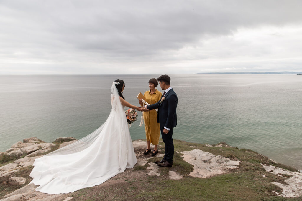 Cliff Hand Celtic hand fasting ceremony, held on the cliffs of Cornwall.